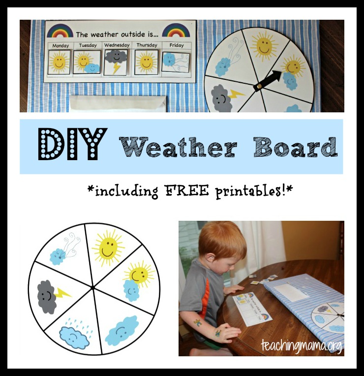 wheel weather Weather DIY Board  Free  Preschool for Teaching Mama  printable Printables!} preschoolers {With