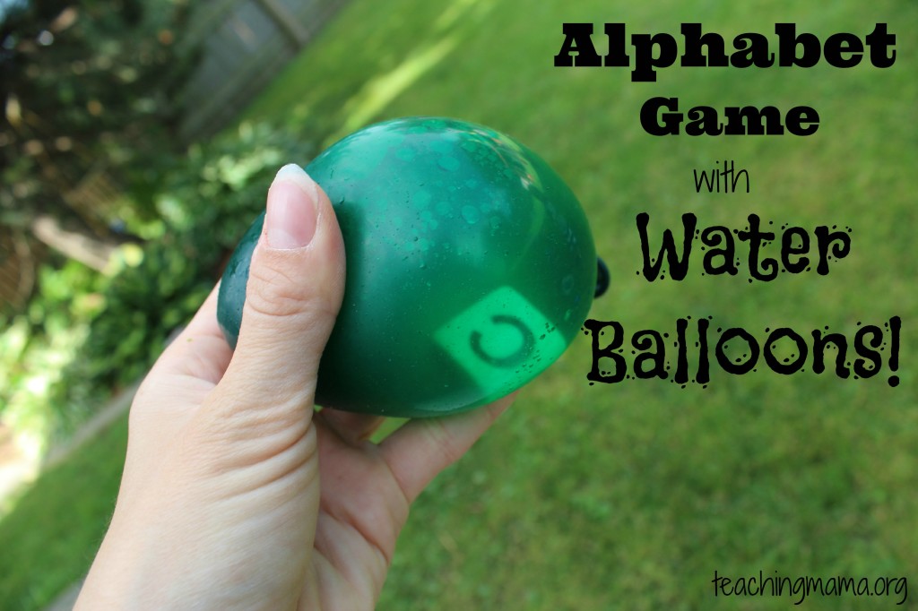 Alphabet Game with Water Balloons