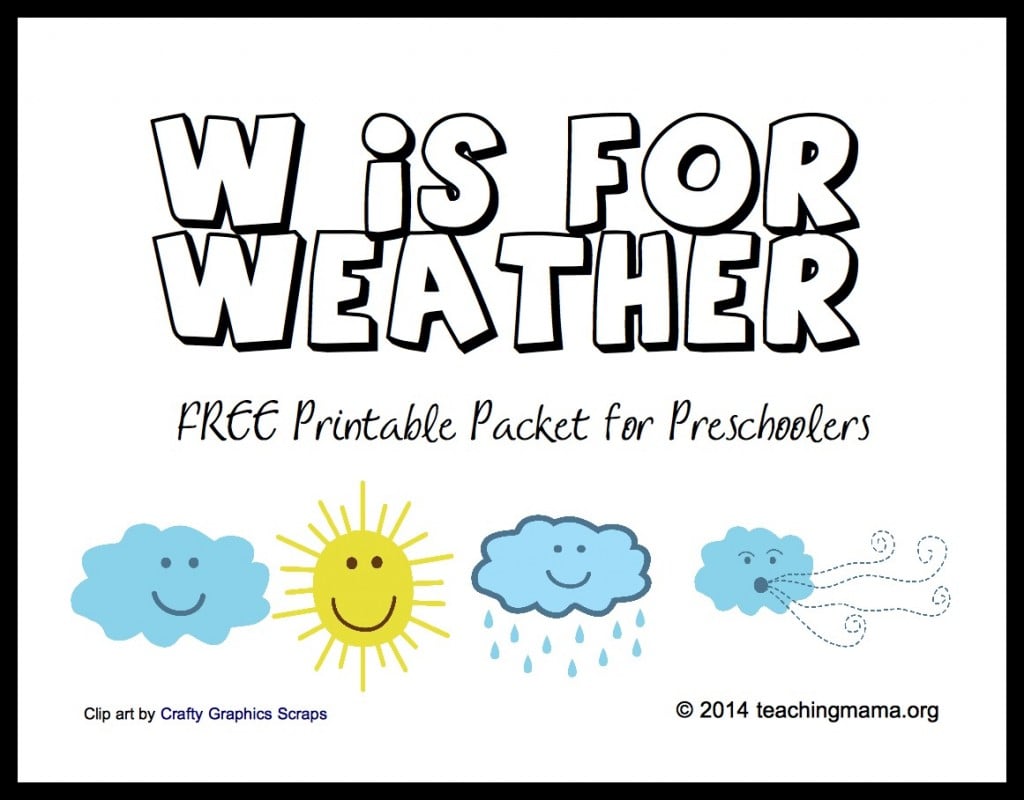 preschool weather activity pack printables