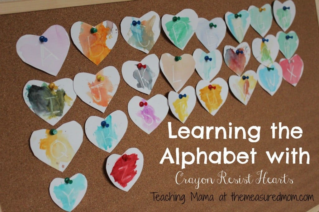 Learning the Alphabet with Crayon Resist Hearts  1024x682  Learn the Alphabet Activity: Crayon Resist Hearts (guest post)