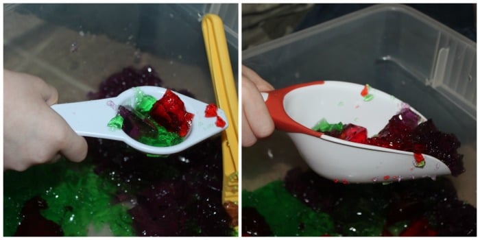 scooping jello