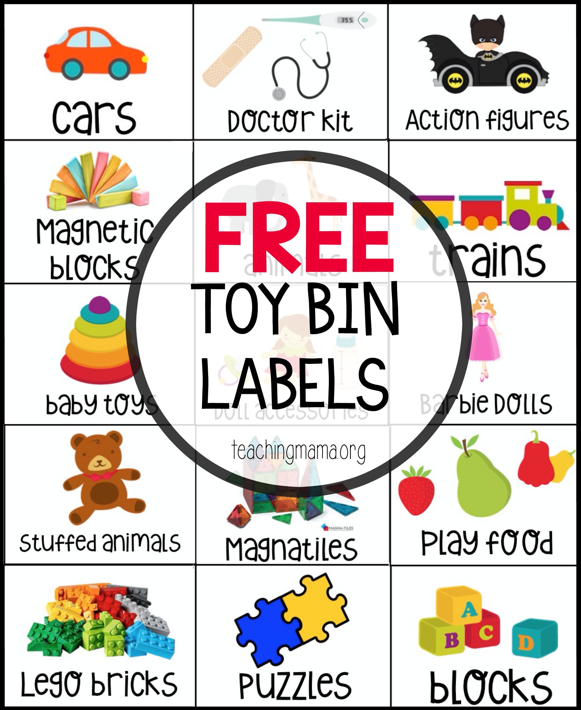Free Printable Toy Bin Labels