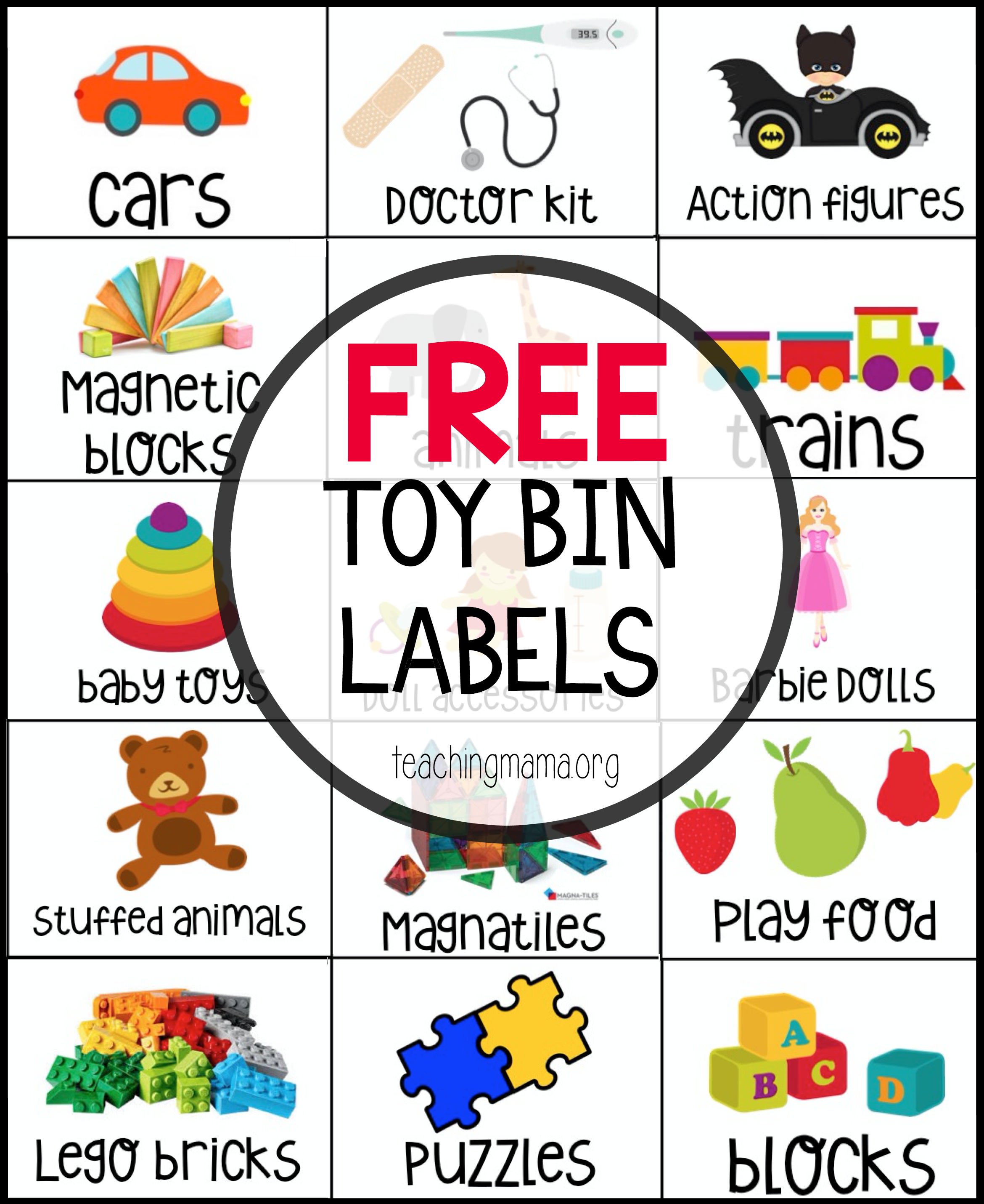 Free Toy Bin Lables