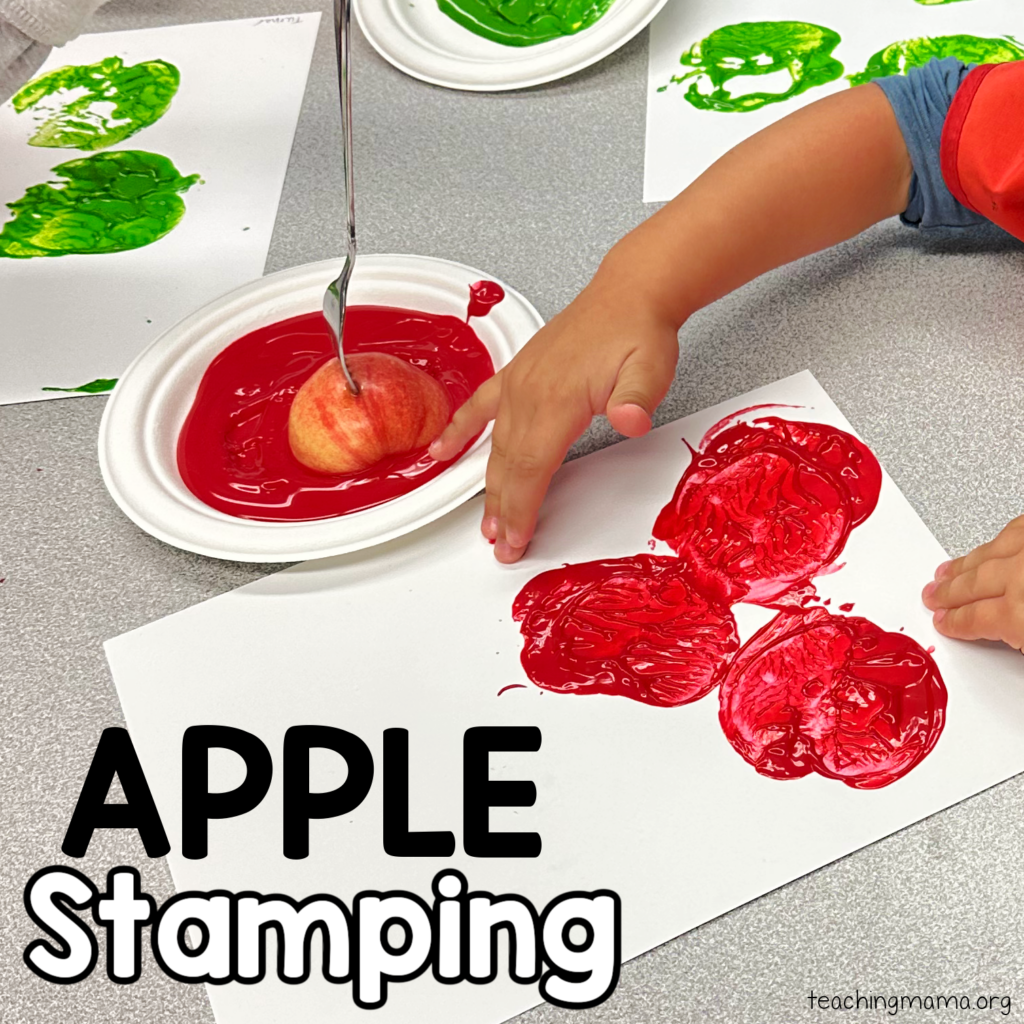 Apple Stamping Activity for Preschoolers