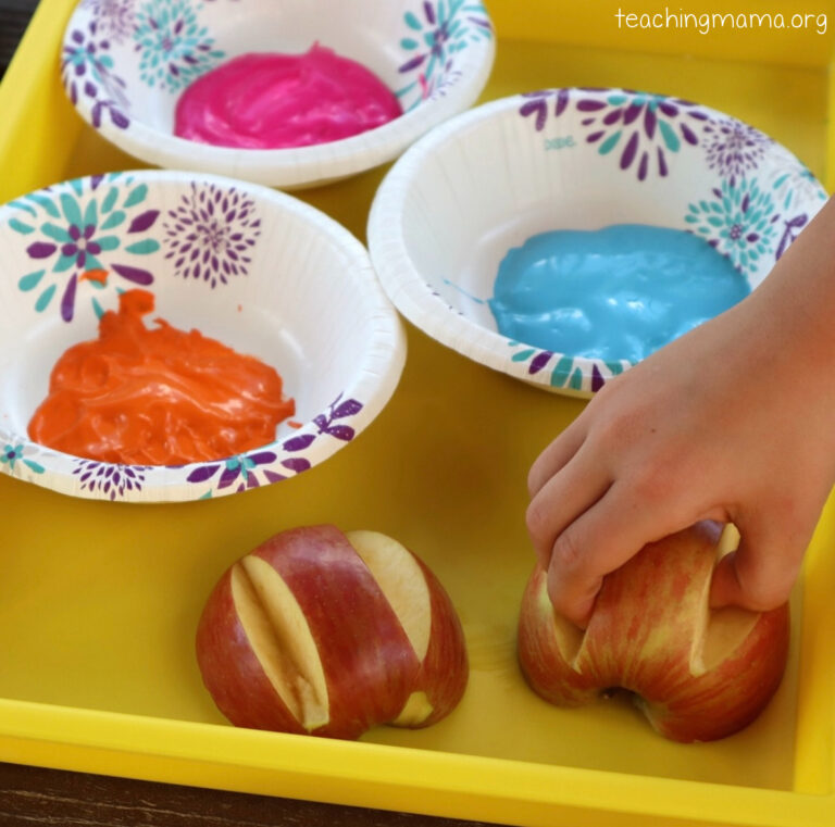 Apple Painting Activity for Preschoolers - Teaching Mama