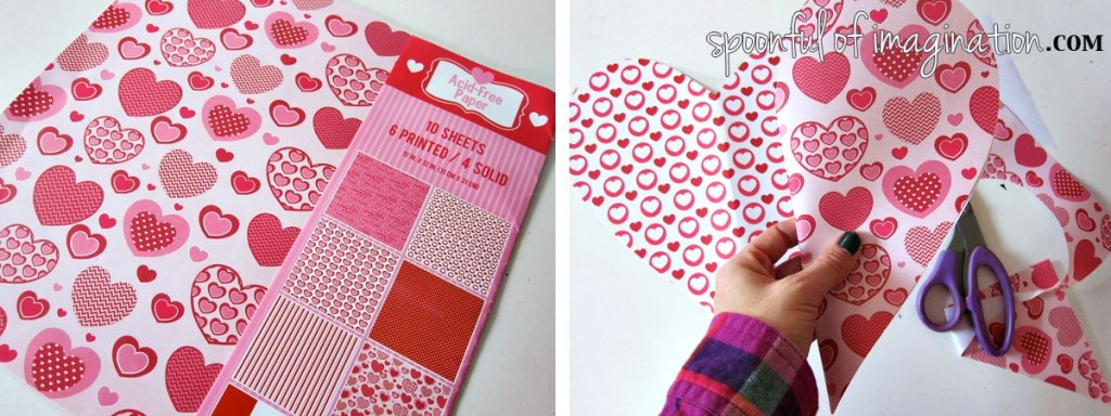 cutting paper hearts