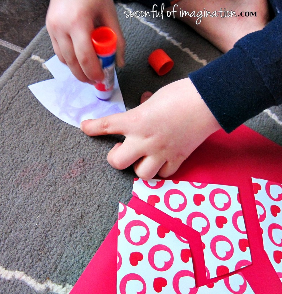 glueing heart puzzle pieces