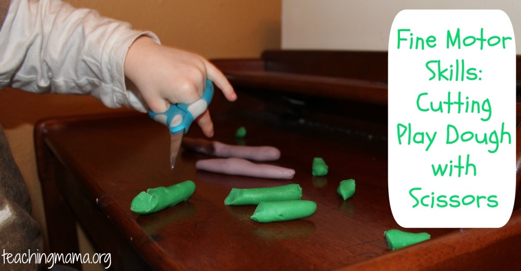 Playdough activity - cutting with scissors - Fun Mamma SA