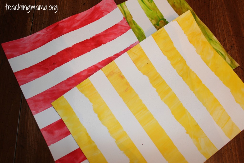 Finger Painting Stripes for Toddlers