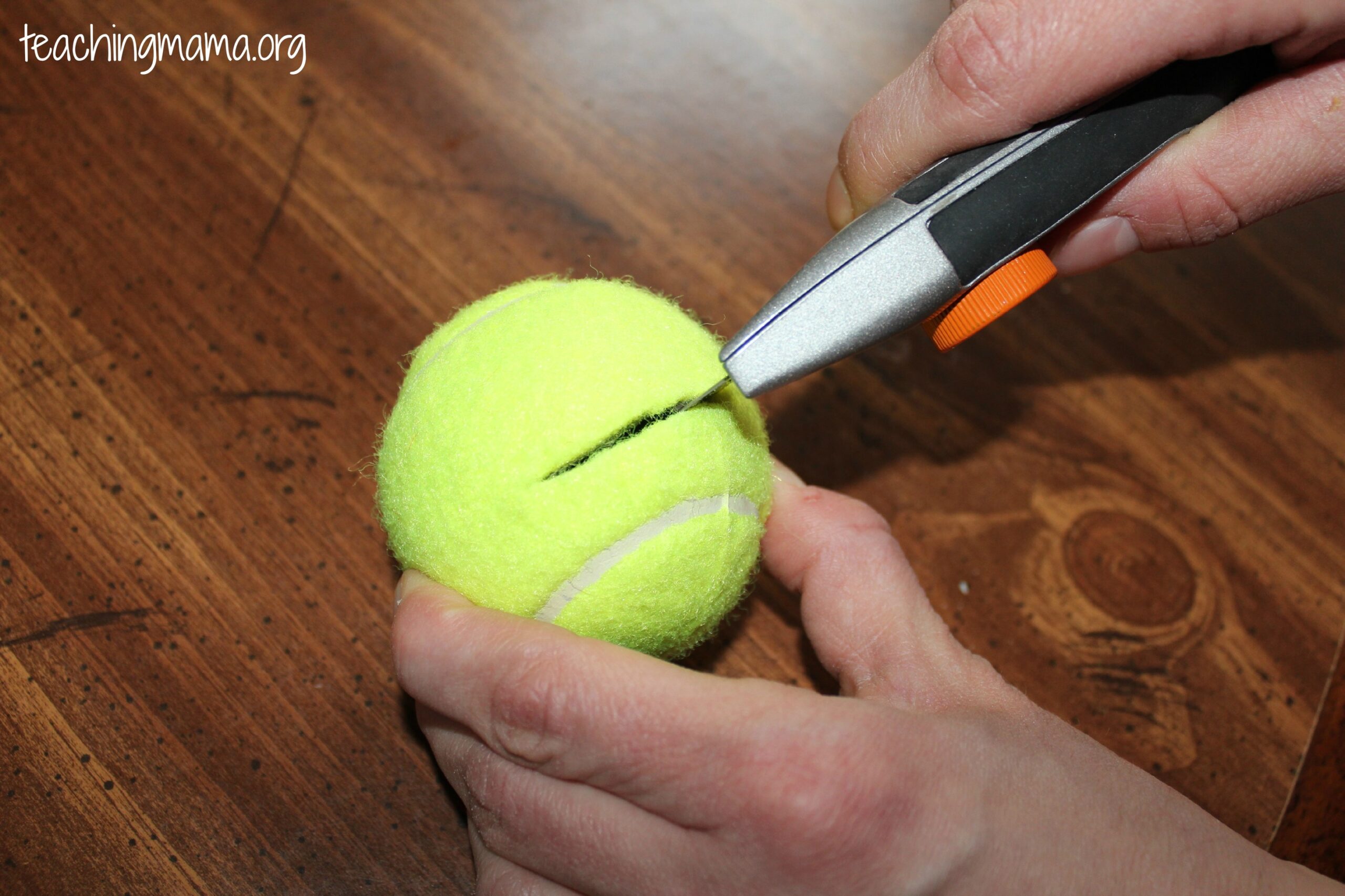 Cutting the Tennis Ball Teaching Mama