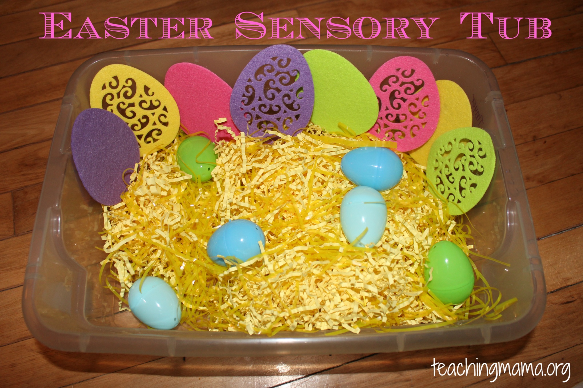 Easter Sensory Tub - Teaching Mama