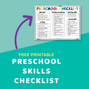 preschool skills checklist