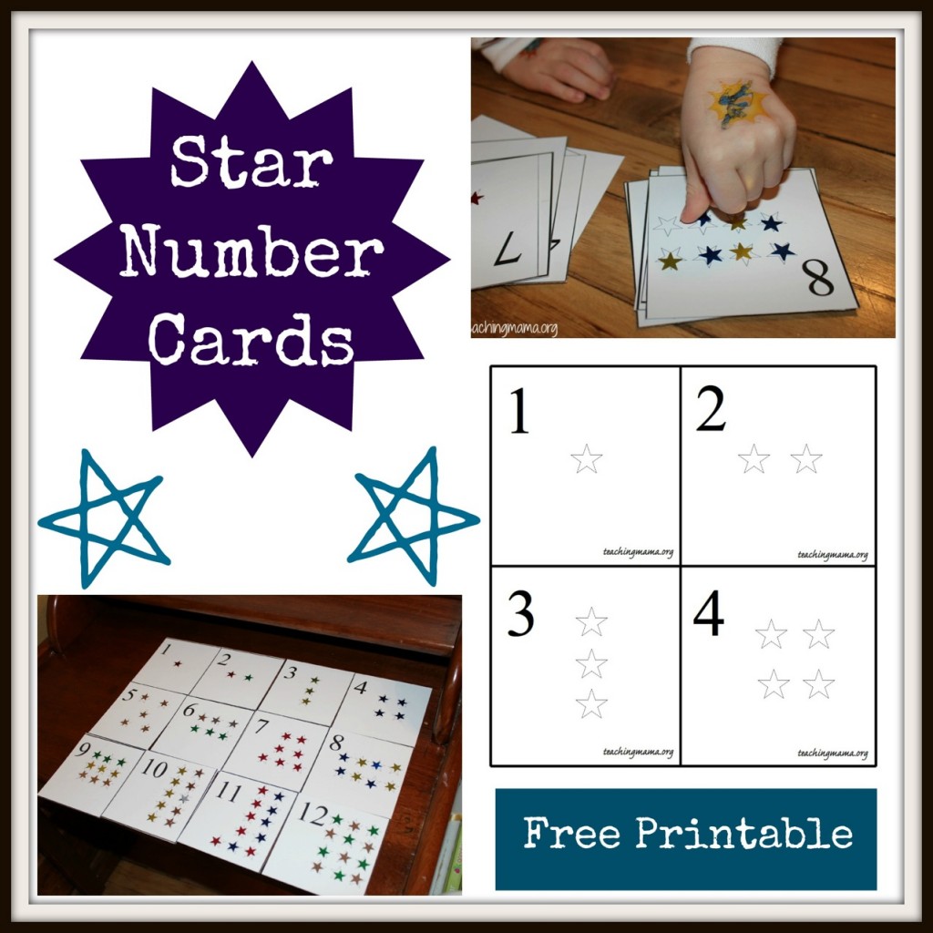 Star Number Cards--with free printable!