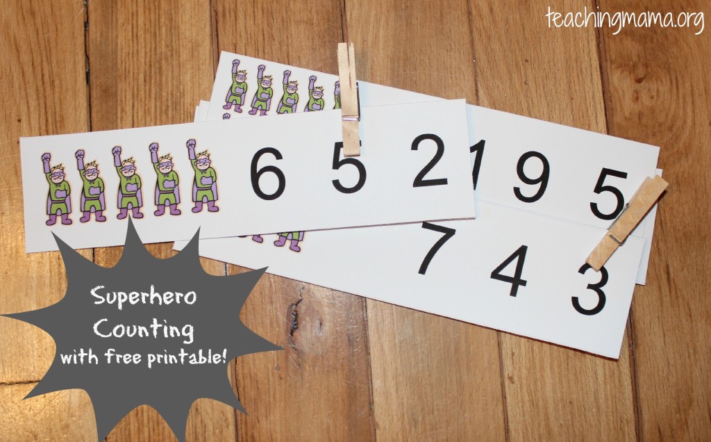 Superhero Counting with Free Printable