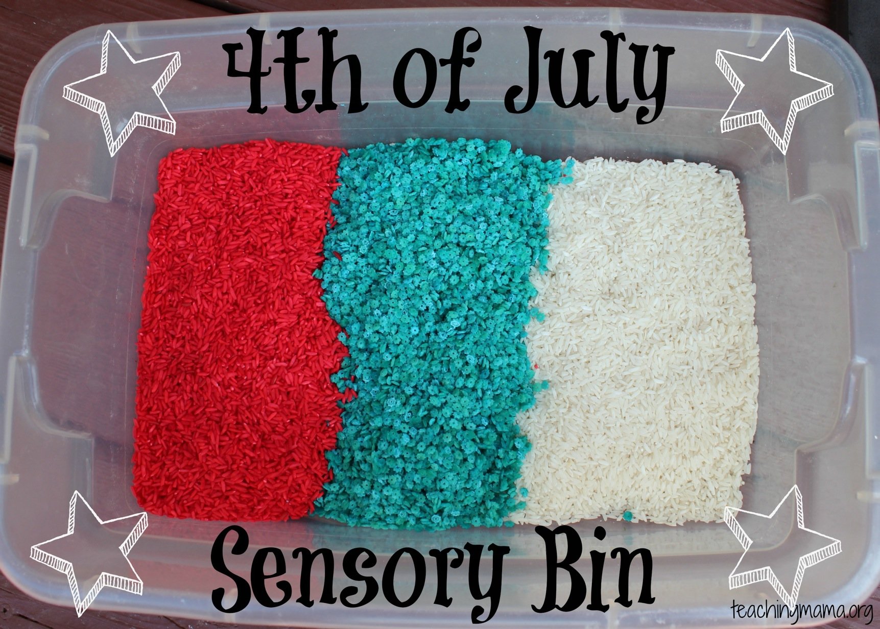 4th of july sensory bin