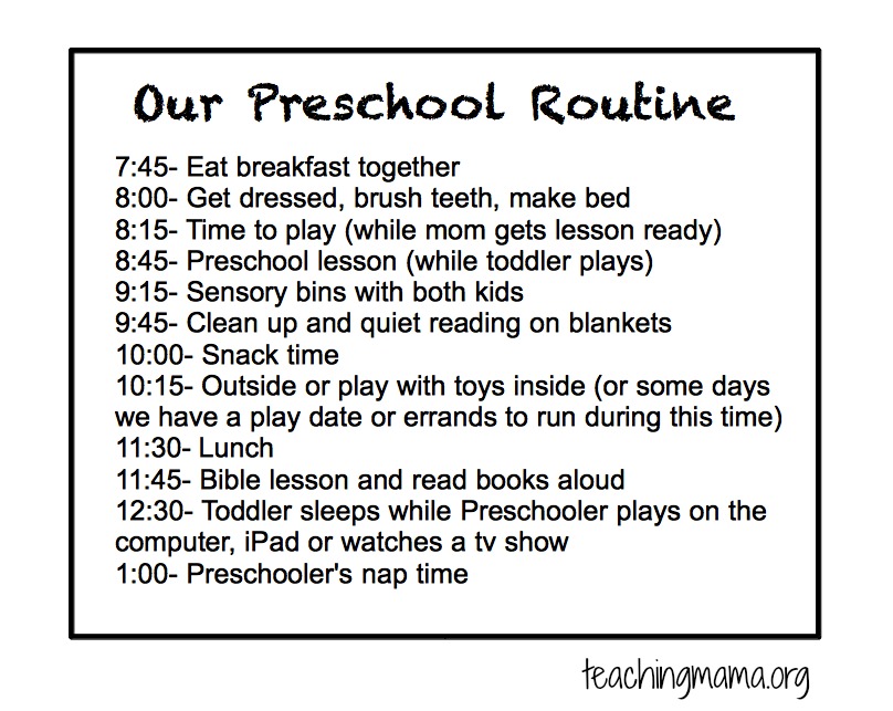 Our Preschool Routine