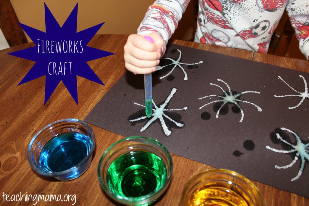 Easy fireworks craft using salt