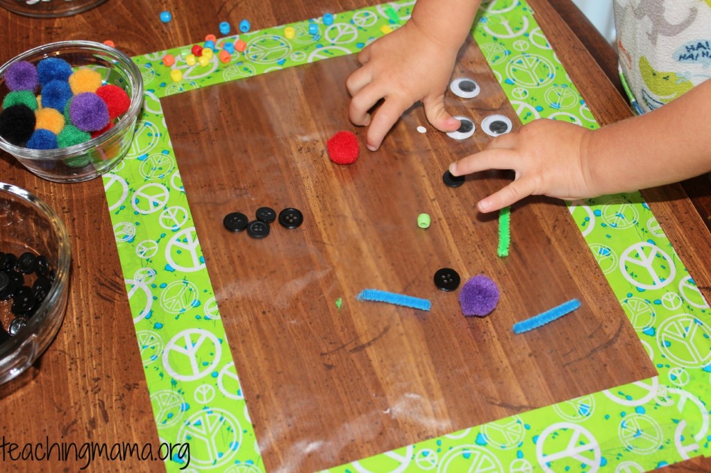 toddler art with contact paper