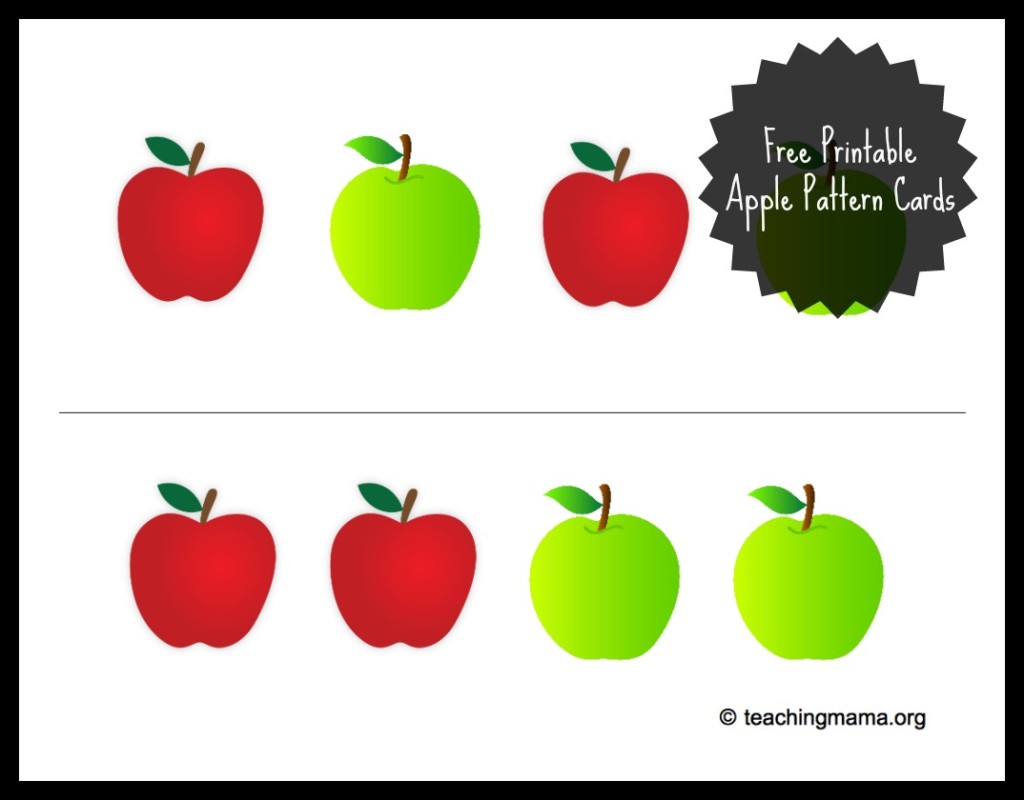 Apple Pattern Cards {Free Printable}