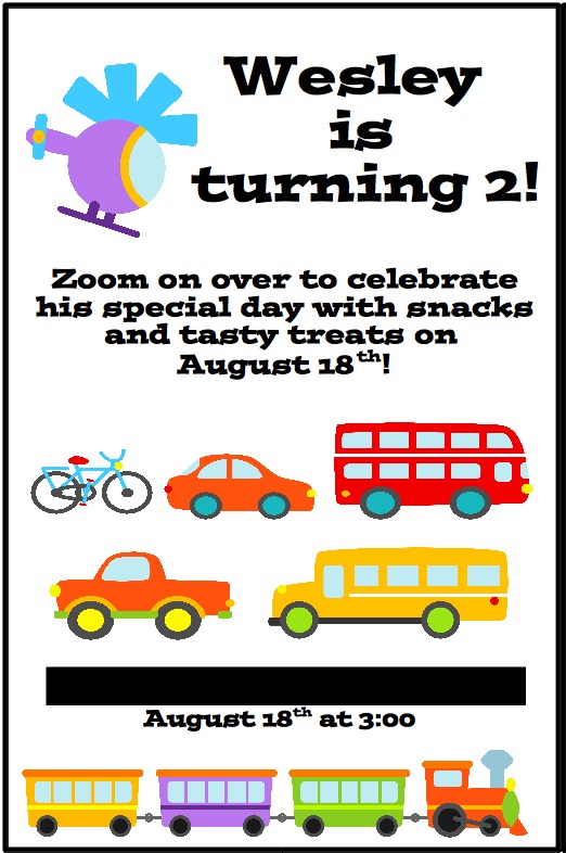 Transportation Party Invitations