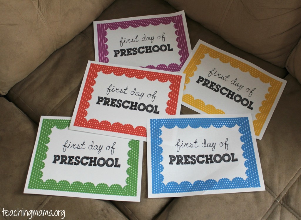 1st day of preschool signs