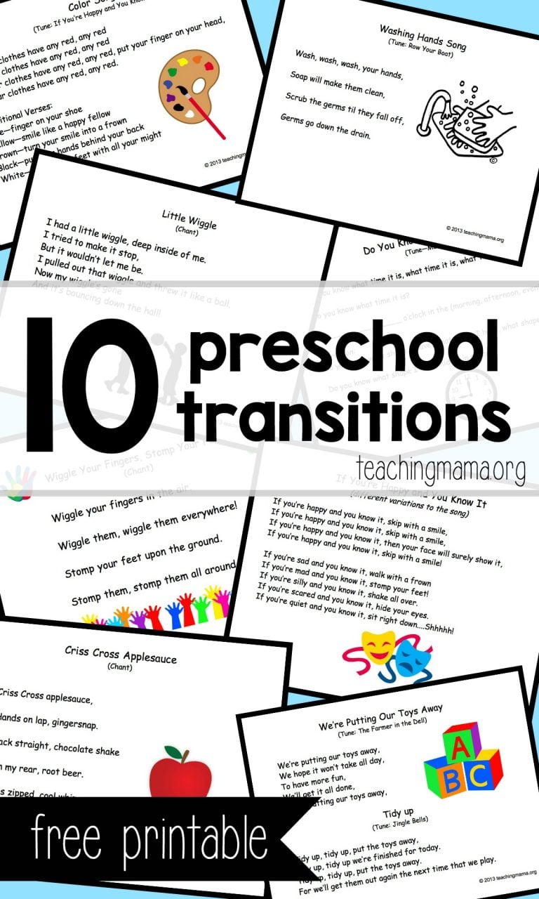 10 Preschool Transitions - Teaching Mama