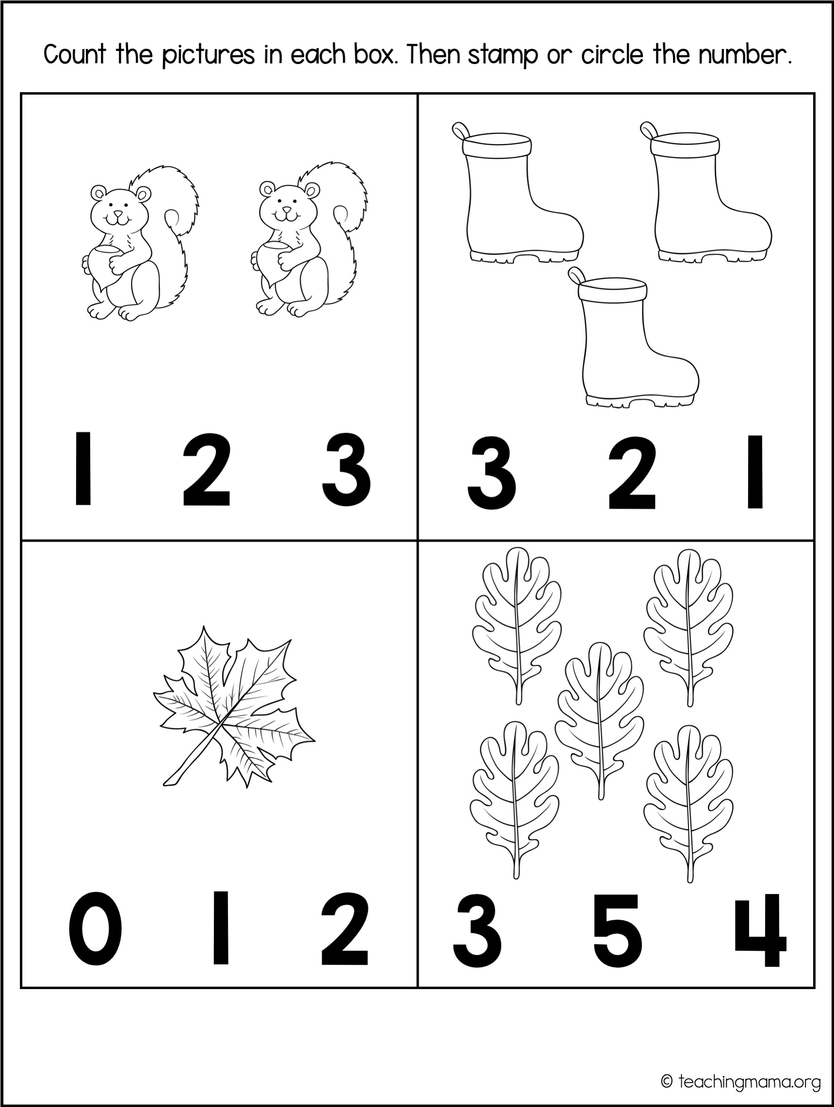 kindergarten math worksheet