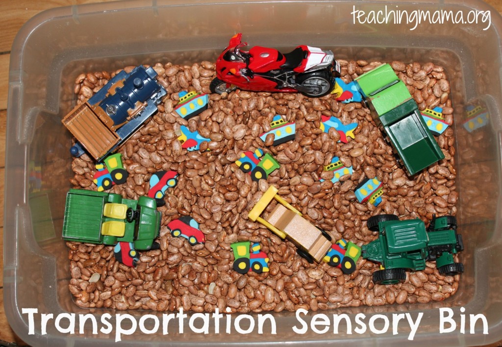 Transportation Sensory Bin