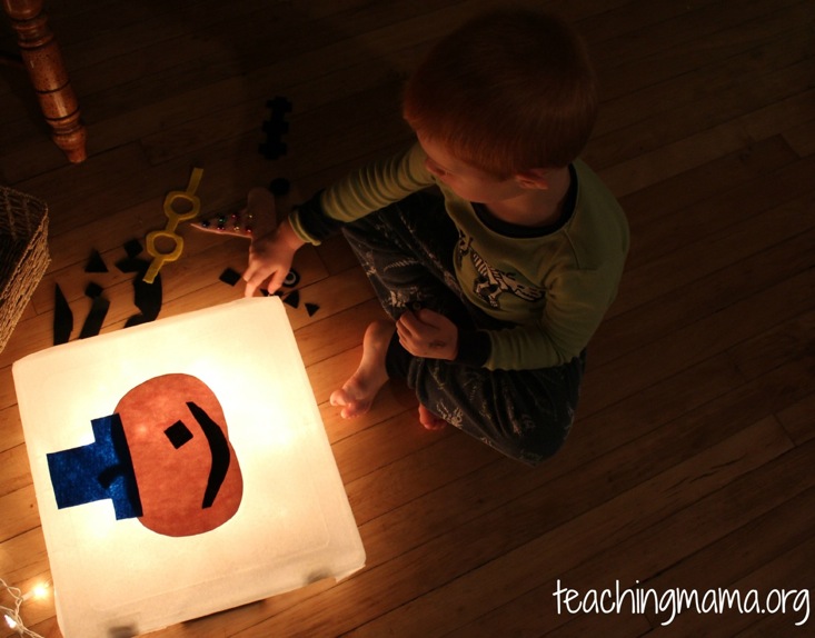 Pumpkin Decorating on a Light Box