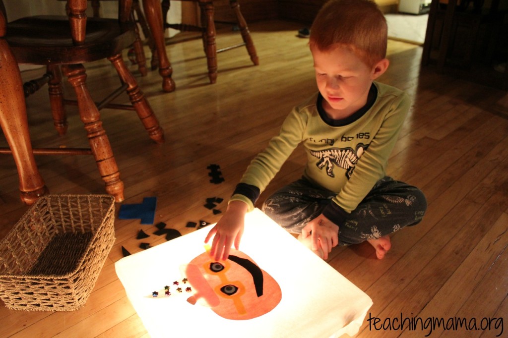 Pumpkin Decorating on a Light Box