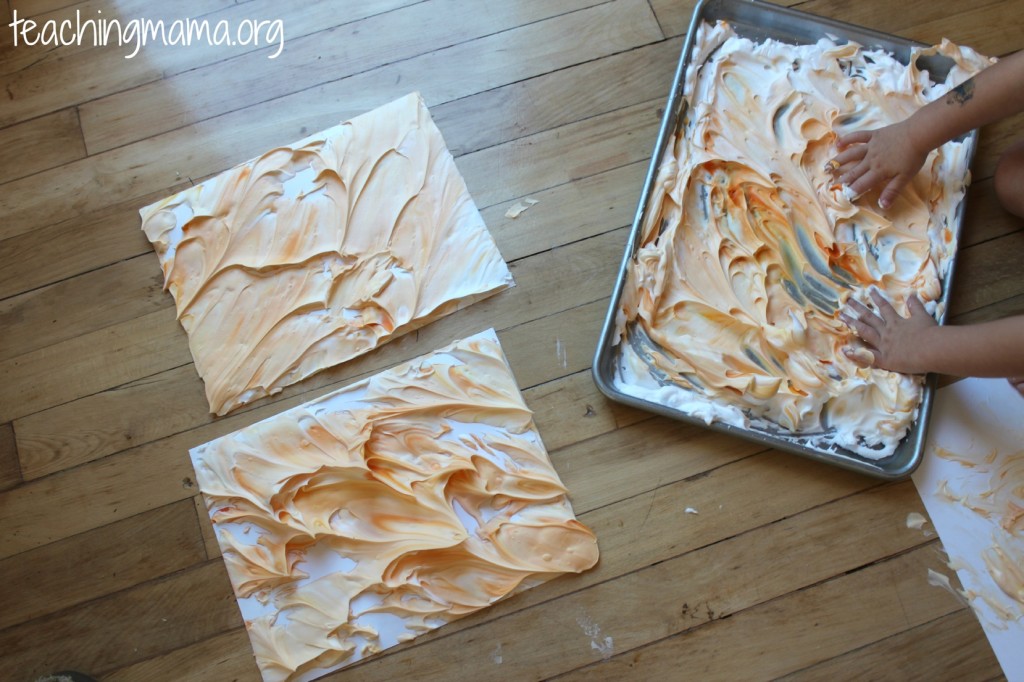 Pumpkin Craft using Shaving Cream