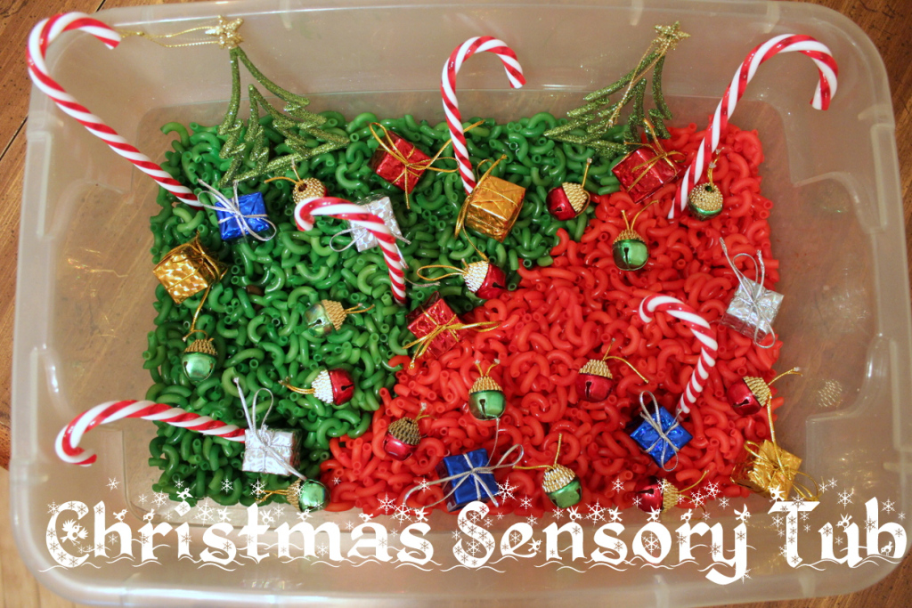 Easy Christmas Sensory Bin for Preschoolers and Toddlers