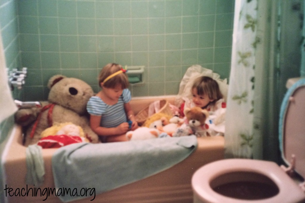 Playing in the Bathtub with Stuffed Animals