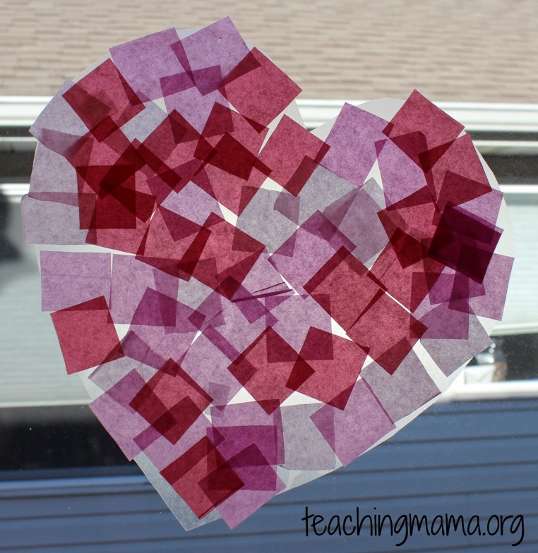 Heart Tissue Paper Suncatcher