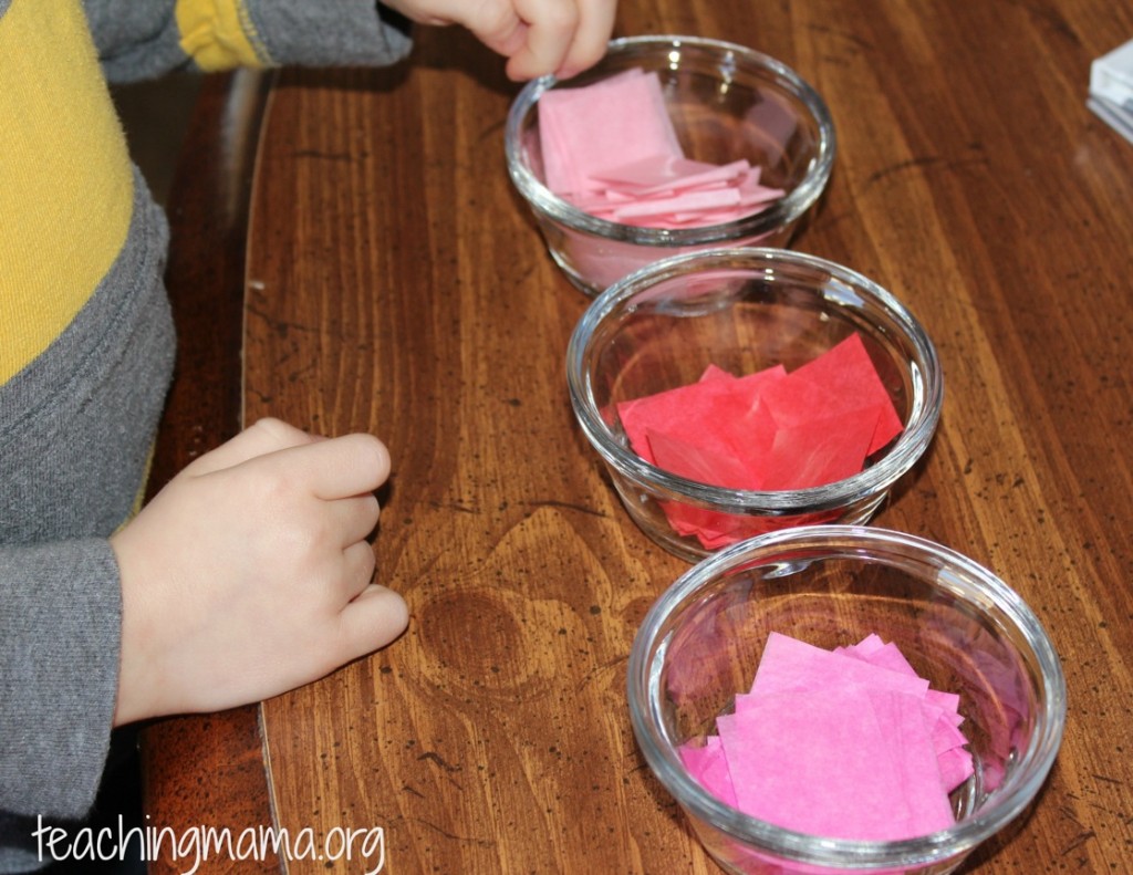 Simple Valentines Heart Tissue Paper Suncatcher using Contact Paper -  Active Littles