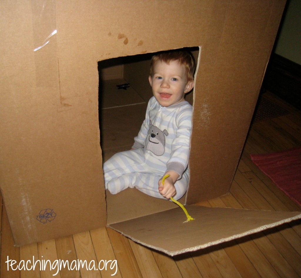 Cardboard Box Fort for Toddlers