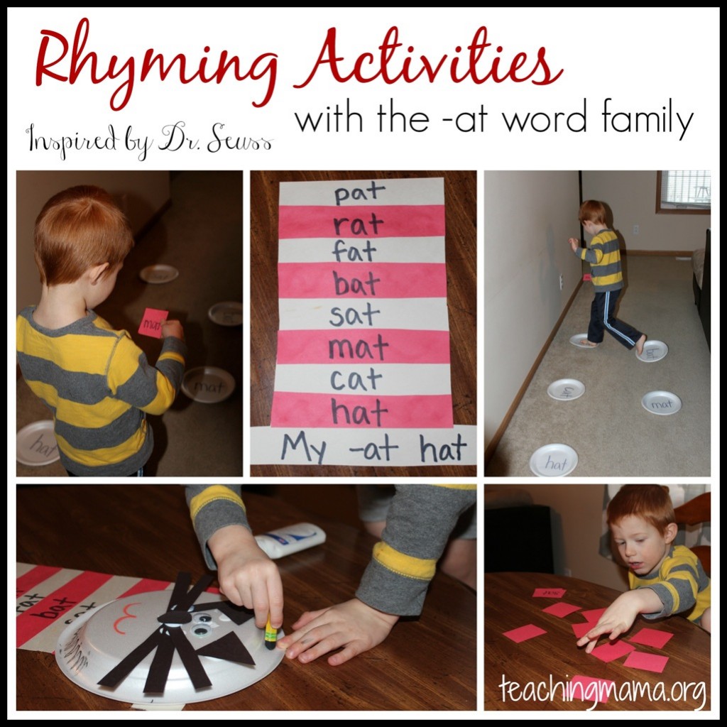 Rhyming Activities with the -at Word Family