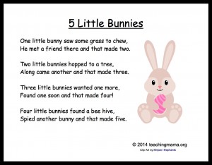 5 Bunny Chants for Preschoolers