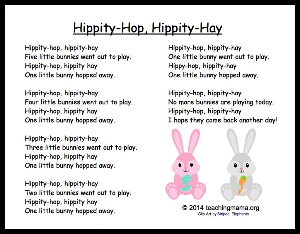 5 Bunny Chants for Preschoolers