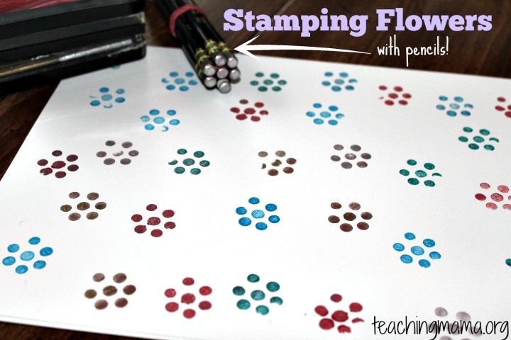 Stamping Flowers with Pencils!