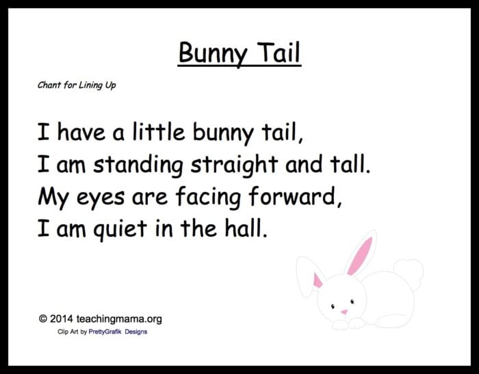 5 Bunny Chants for Preschoolers