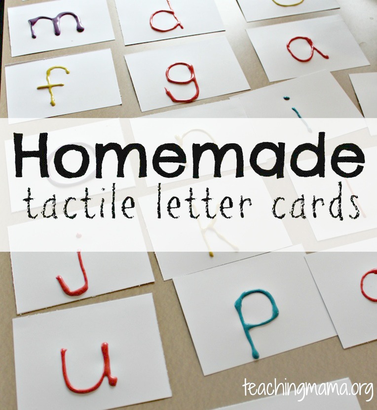 Homemade Tactile Letter Cards