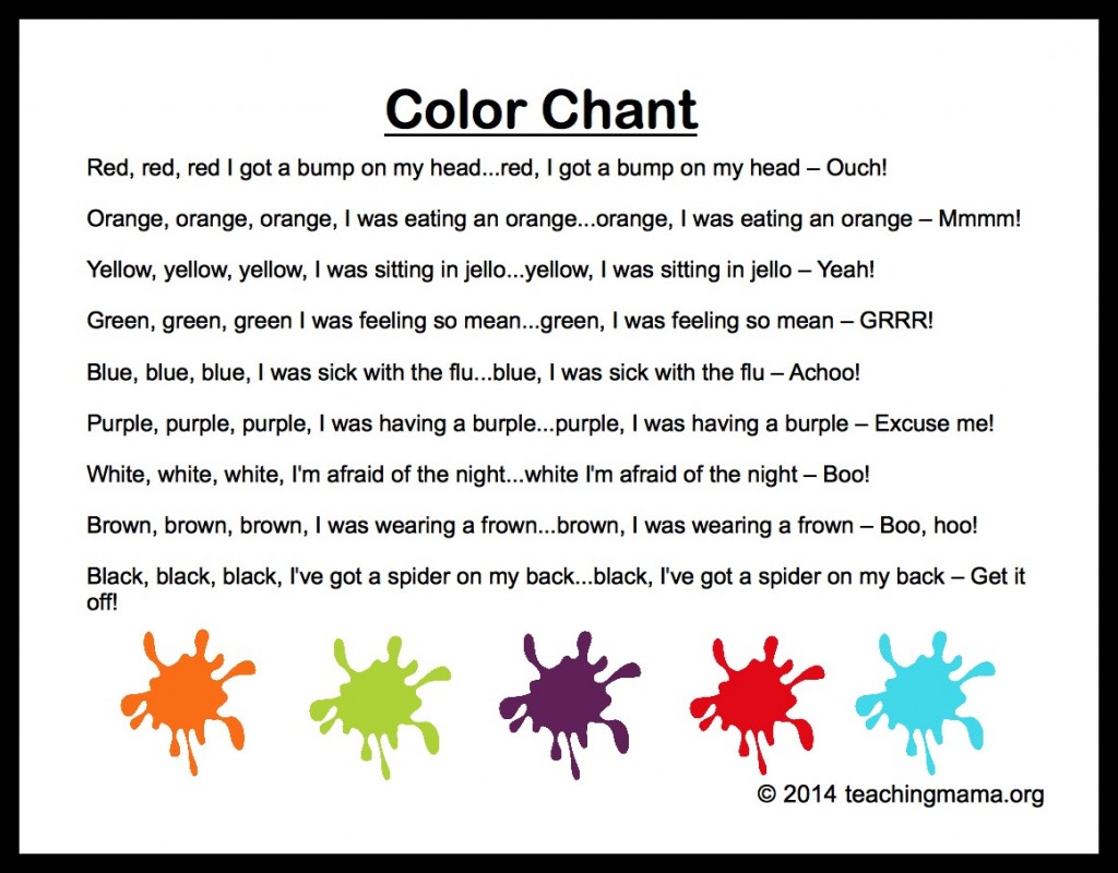 10 Preschool Songs About Colors