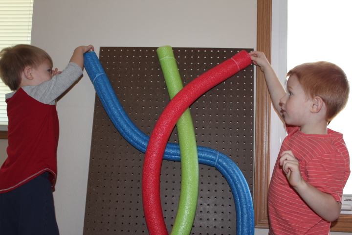 Racing Marbles in Pool Noodles