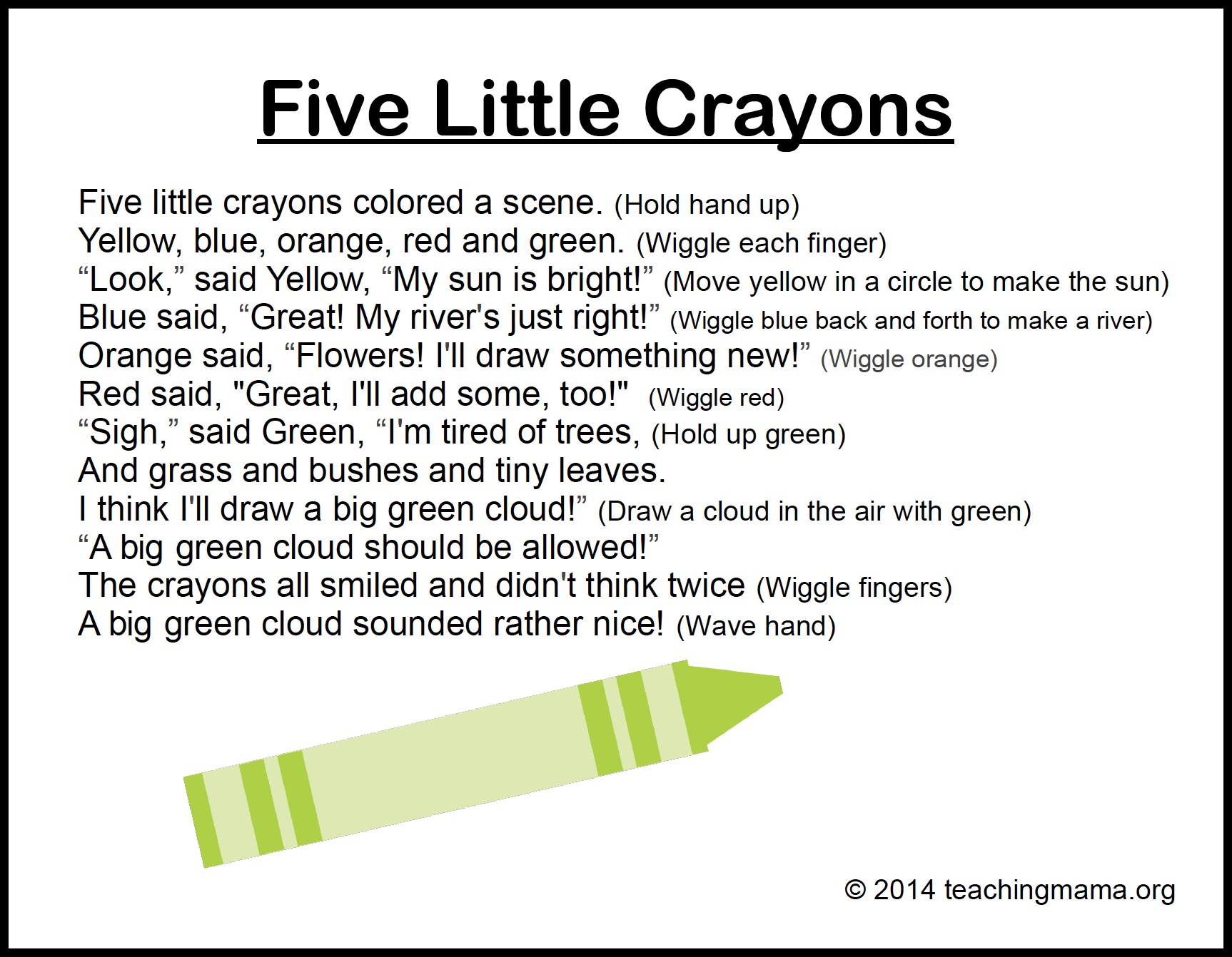 Five Little Crayons, Learn Colors, Colors Song