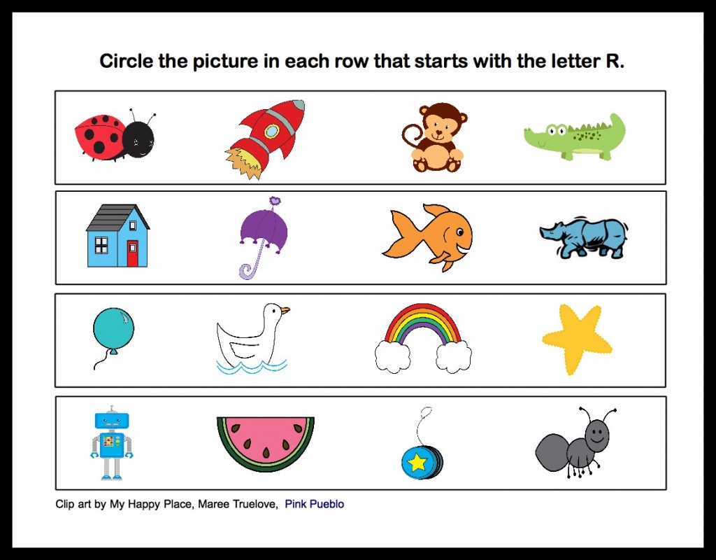 words that start with the letter r for preschoolers