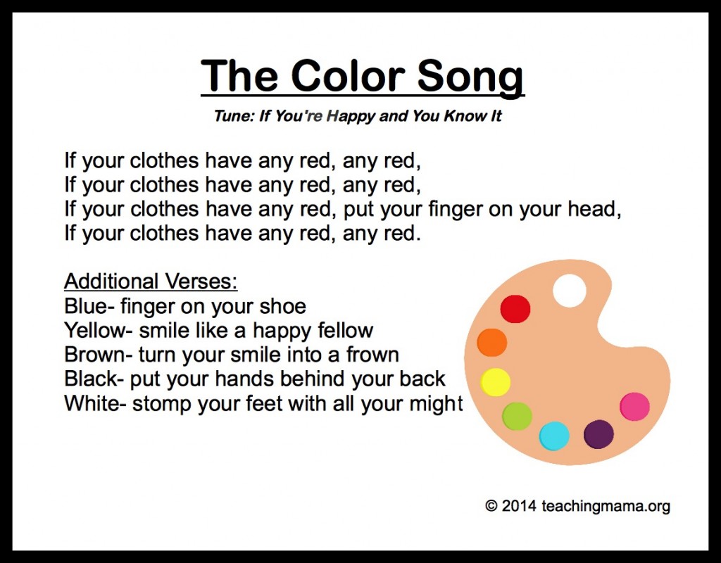 10 Preschool Songs About Colors