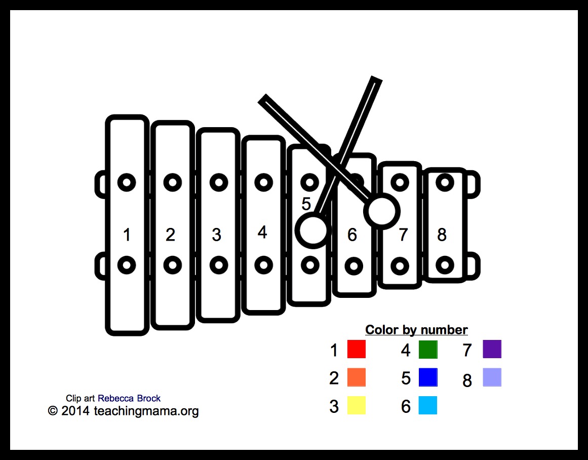 880 Top Coloring Pages Xylophone Pictures