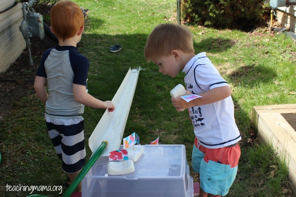 water pressure with soap boats