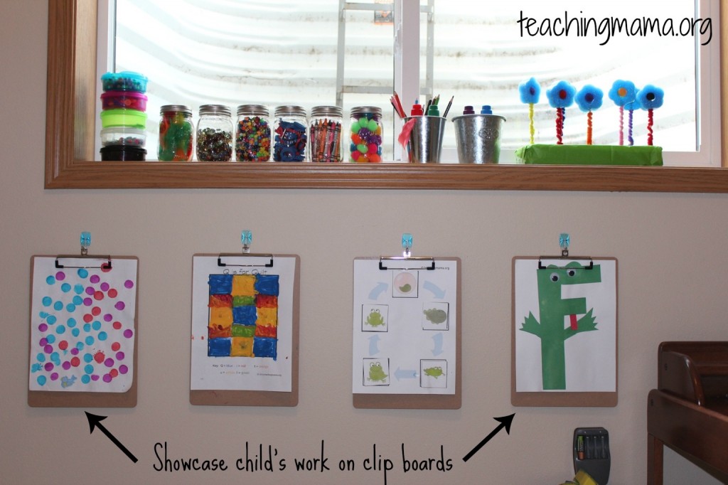 Clip Boards with Childs Work